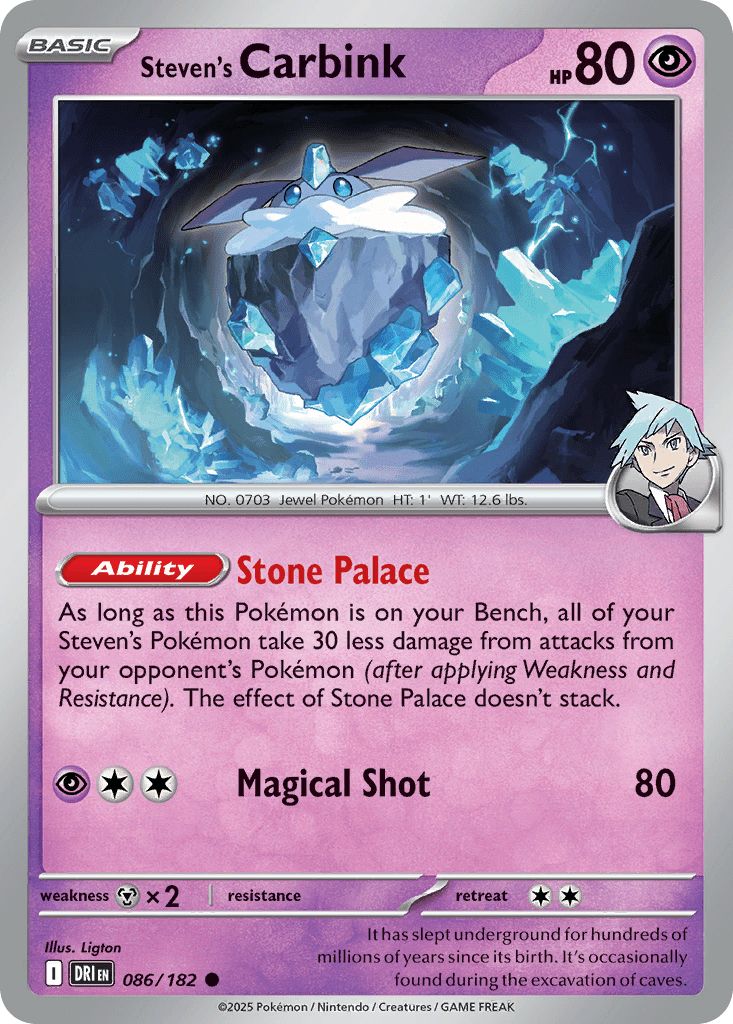 086/182 REVERSE HOLO Steven's Carbink - Destined Rivals