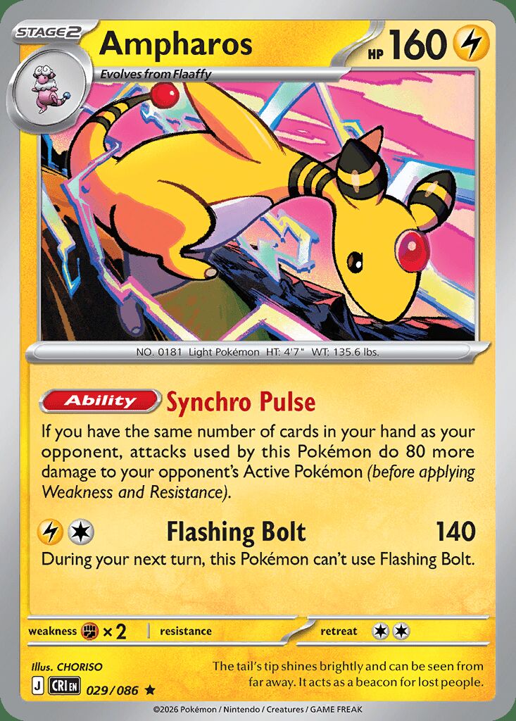 029/086 HOLO Ampharos - Chaos Rising