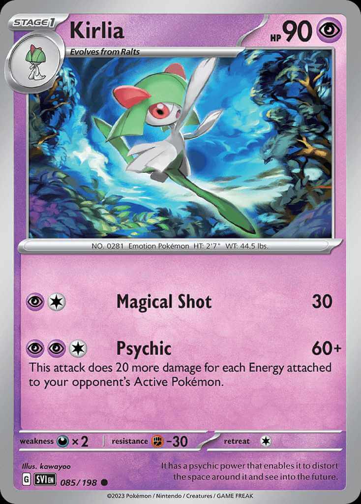085/198 REVERSE HOLO Kirlia - Scarlet and Violet