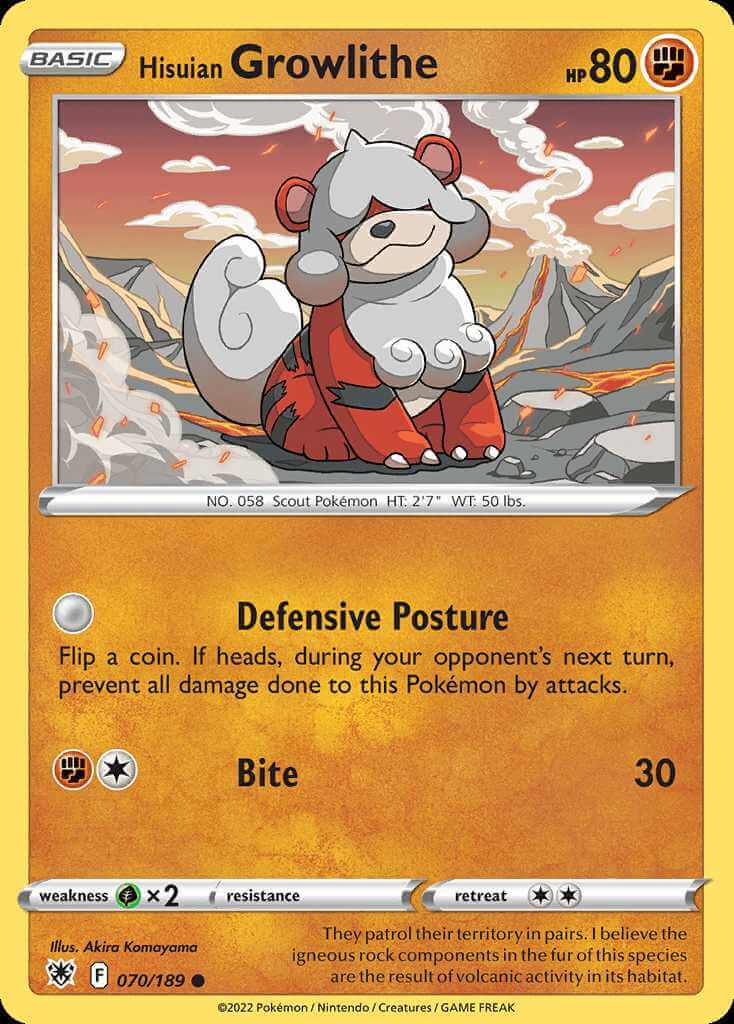 070/189 Hisuian Growlithe - Astral Radiance