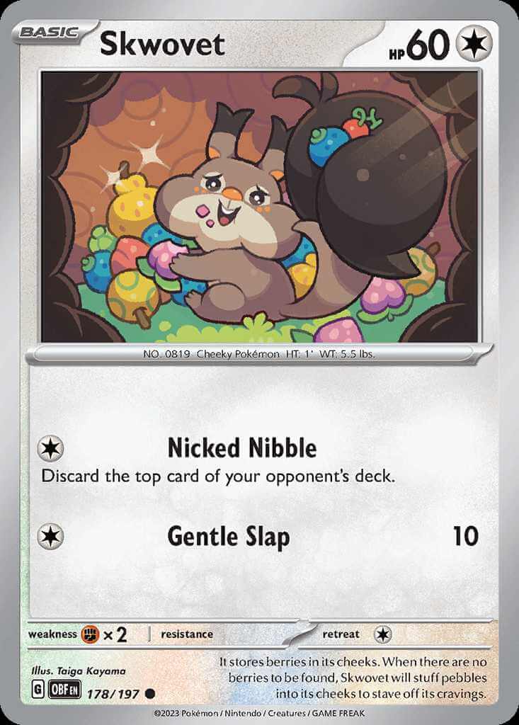 178/197 REVERSE HOLO Skwovet - Obsidian Flames