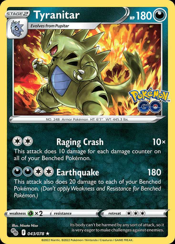 043/078 HOLO Tyranitar - Pokémon GO