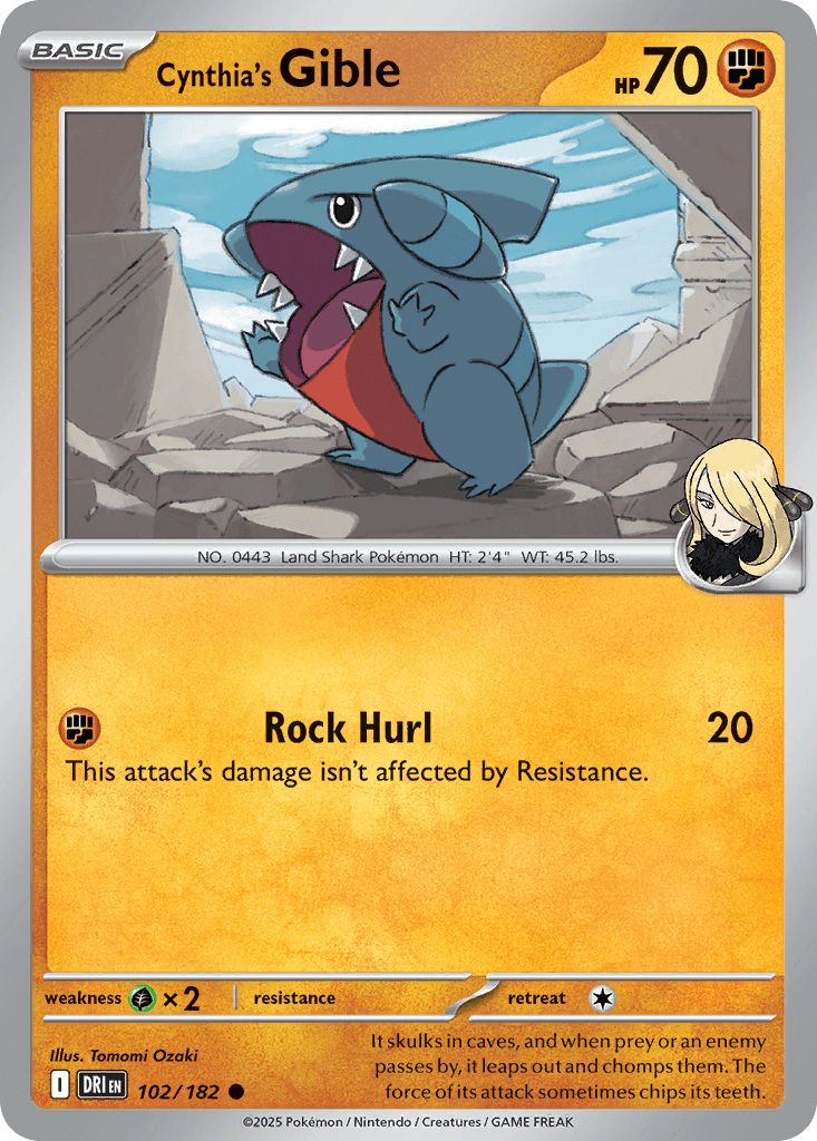 102/182 Cynthia's Gible - Destined Rivals