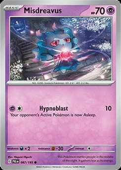 087/193 REVERSE HOLO Misdreavus - Paldea Evolved