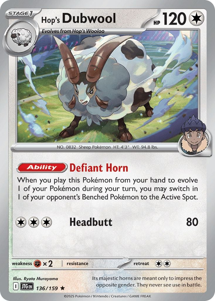 136/159 HOLO Hop's Dubwool - Journey Together