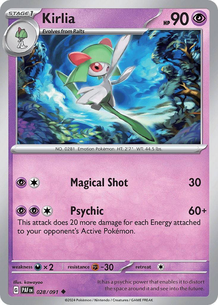 028/091 REVERSE HOLO Kirlia - Paldean Fates