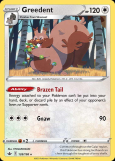 128/198 REVERSE HOLO Greedent - Chilling Reign