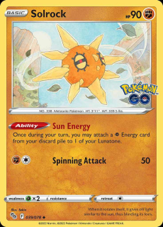 039/078 REVERSE HOLO Solrock - Pokémon GO