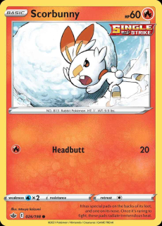 026/198 REVERSE HOLO Scorbunny - Chilling Reign