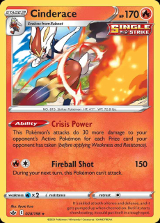 028/198 HOLO Cinderace - Chilling Reign