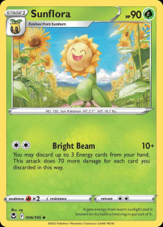 006/195 REVERSE HOLO Sunflora - Silver Tempest