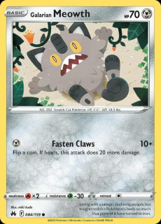 084/159 Galarian Meowth - Crown Zenith