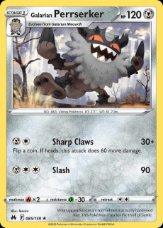 085/159 Galarian Perrserker - Crown Zenith