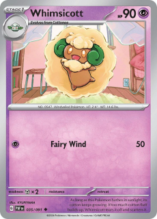 035/091 REVERSE HOLO Whimsicott - Paldean Fates