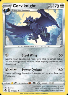 190/264 REVERSE HOLO Corviknight - Fusion Strike
