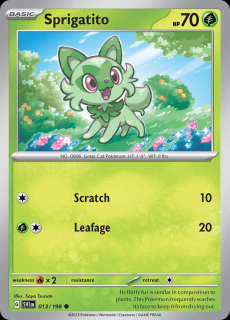 013/198 REVERSE HOLO Sprigatito - Scarlet and Violet