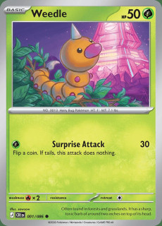 001/086 REVERSE HOLO Weedle - Chaos Rising