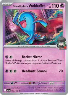 082/182 HOLO Team Rocket's Wobbuffet - Destined Rivals
