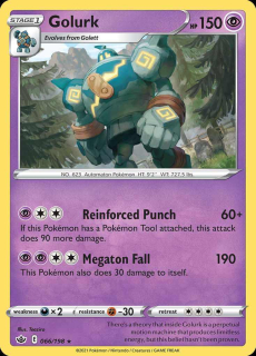 066/198 REVERSE HOLO Golurk - Chilling Reign