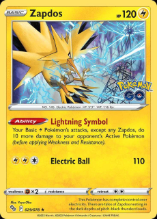 029/078 HOLO Zapdos - Pokémon GO