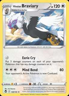 149/195 REVERSE HOLO Hisuian Braviary - Silver Tempest