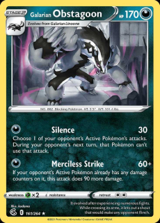 161/264 HOLO Galarian Obstagoon - Fusion Strike