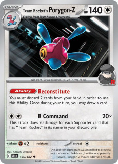 155/182 Team Rocket's Porygon-Z - Destined Rivals