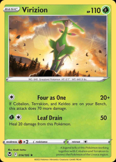014/195 REVERSE HOLO Virizion - Silver Tempest
